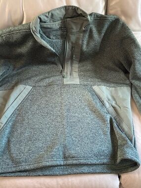 Reel Life Men’s Green/Gray Quarter-Zip Pullover Sweater